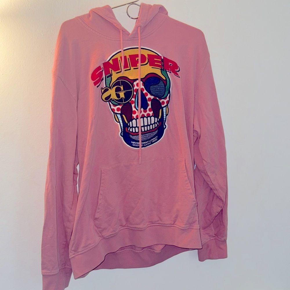 SNIPER GANG SKULL PINK HOODIE